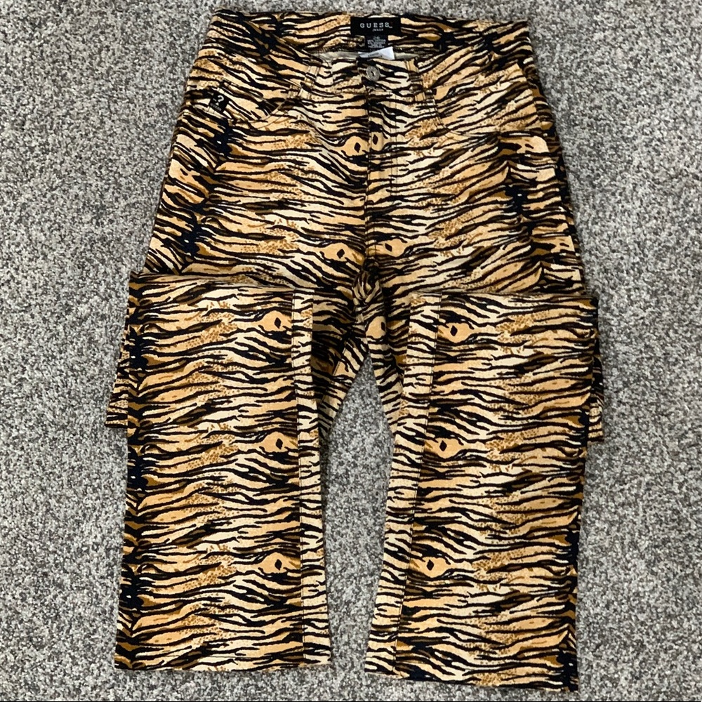 Vintage Y2k Guess Leopard Print Stretch Jeans Siz… - image 2